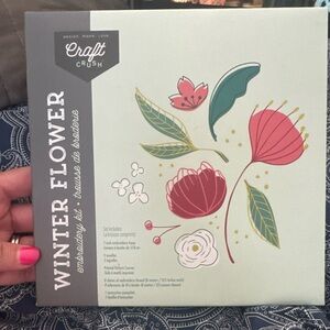 Craft Crush Winter Flower Embroidery Kit